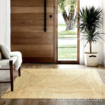 Handgemaakte raffia stro tapijt vloer vloerkleed deurmat